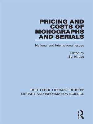 cover image of Pricing and Costs of Monographs and Serials